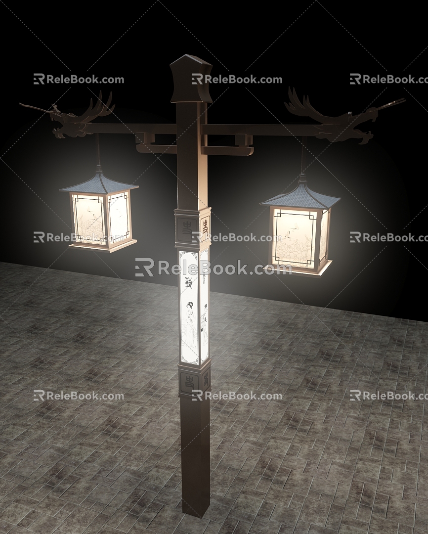 New Chinese street lamp landscape lamp 3d model