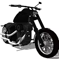 Black Custom Motorcycle With Sleek Design Large Spoked Wheels And Chrome Exhaust Pipes