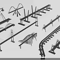 Various Types of Bridge Structural Designs and Architectural Models