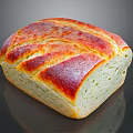 Freshly Baked Bread With Golden Crust And Soft Interior On Black Surface