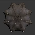 Mysterious Fantasy Creature Featuring Umbrella Top Spikes Spiked Legs Orange Body And Blue Glowing Eyes