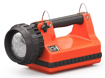 Orange Portable Handheld Industrial Equipment Work Light With Black Components And Durable Design 3d model