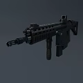 Modern Tactical Rifle With Black Design And Military Style Components