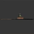 Yellow CAT Bulldozer With Tracks And Blade On Red Soil Ground