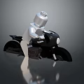 Detailed Black Lego Motorcycle Ridden By Lego Figure On Reflective Surface