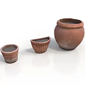 Handcrafted Clay Pottery Sculptures in Three Different Sizes with Smooth and Textured Details