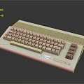 Retro Computer Keyboard With Vintage White Design And Classic Key Layout For PC 3d model