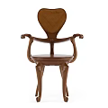 Unique Wooden Leisure Chair Featuring Curved Armrests And Artistic Leg Design