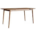 Modern Wooden Dining Table With Sleek Rectangular Top And Slim Leg Design 3d model