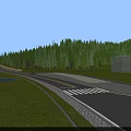 Road Infrastructure In Mountainous Forest Area With Winding Paths And Central Building 3d model