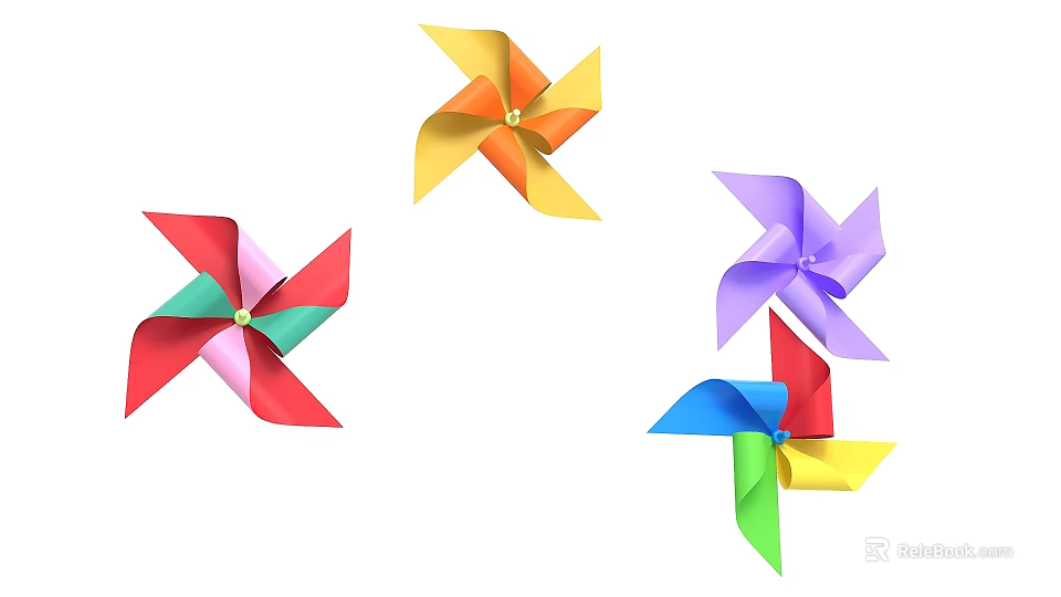 Colorful Pinwheels Photo Spot With Vibrant Colors For Check In 3d model 