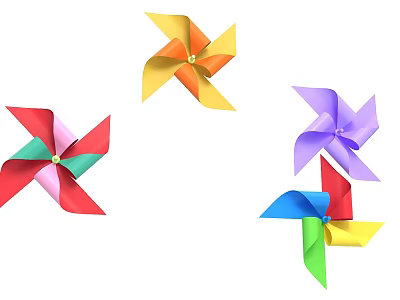 Colorful Pinwheels Photo Spot With Vibrant Colors For Check In 3d model