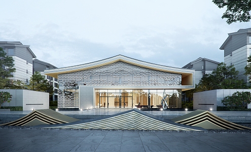 New Chinese Sales Office Building Sales Department 3d model