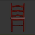 Stylish Red Wooden Chair With Wavy Backrest And Pink Seat Cushion
