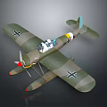 Camouflage Painted Vintage Biplane Model With Propeller And Transparent Canopy For Aerospace History