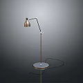 Modern Silver Metal Floor Lamp With Adjustable Arm And Round Base 3d model