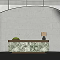 Front desk, reception desk, end view desk 3d model