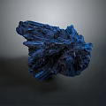 Natural Blue Crystalline Stone Formation With Textured Surface And Shiny Luster