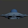 Blue Circular Object With Central Sphere And Surrounding Small Holes