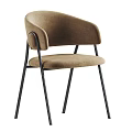 Modern Leisure Chairs With Beige Brown Gray Upholstery And Black Metal Frame
