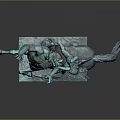 Bronze Horseman Sculpture With Raised Arm And Angel Figure On Square Base