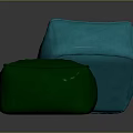 Modern Bean Bag Furniture With Light Blue And Light Green Soft Textured Covers