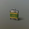 Jameson Whiskey Silver Flask With Green Label Classic Design And Metallic Finish