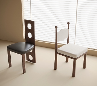 Modern Dining Chair Single Chair Book Chair 3d model