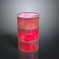Vintage Red Oil Barrel With Rustic Design For Household Storage Use