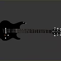 Black Electric Guitar With Glossy Body And Steel Strings For Daily Use