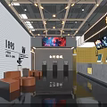 Qinchu Yangzhou Cultural Plaza Cinema Entrance With Glass Doors And Vintage Projector