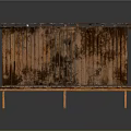 Simple Wooden Building With Red Corrugated Roof Wooden Walls And Raised Platform
