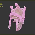 Ancient Bronze Sculpture Helmet With Intricate Carved Animal Figure And Wing Ornaments
