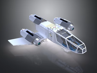 Futuristic Spacecraft 3D Model With Multi Engine Design For Cosmic Exploration 3d model