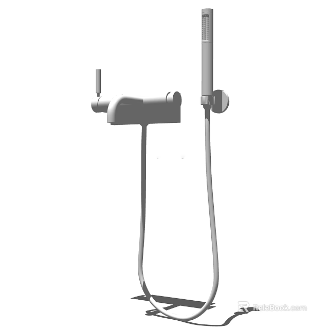 Wall Mounted Modern Shower Head with Handheld Sprayer and Chrome Finish 3d model 