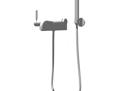Wall Mounted Modern Shower Head with Handheld Sprayer and Chrome Finish 3d model