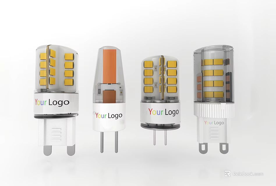 LED Light Bulbs With Different Designs Transparent Casing And Your Logo 3d model
