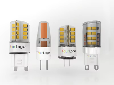 LED Light Bulbs With Different Designs Transparent Casing And Your Logo 3d model