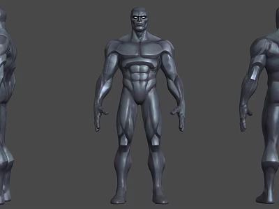 Muscular Game Movie Character 3D Model With Multiple Angles Views Design 3d model