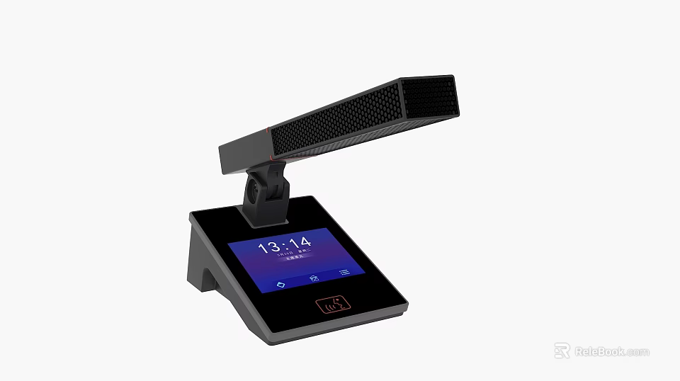 Modern Headphone Speaker With Digital Display Screen And Desktop Clock Design 3d model 
