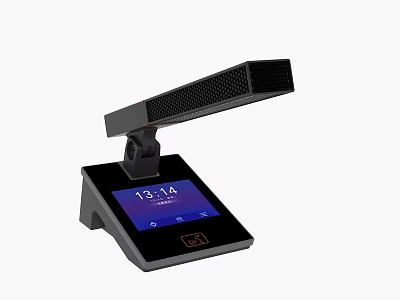 Modern Headphone Speaker With Digital Display Screen And Desktop Clock Design 3d model