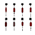 Elegant Red Wall Lamps Featuring Black Decorative Tops And Hanging Tassels