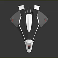 Futuristic Aircraft Design With Sleek Gray White Body Transparent Cockpit And Red Accents
