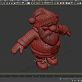 Santa Claus Doll In Red Outfit With White Beard And Santa Hat 3D Cartoon Style