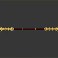 gold-banded scepter ancient scepter walking stick ancient walking stick magic scepter metal scepter classical scepter 3d model