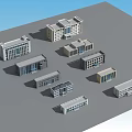 Diverse Architectural Office Building Models Showcasing Various Modern And Classic Designs