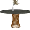 Dining Table Round Table Leisure Table Plant Ornaments Marble Table Coffee Table Side Table Decorative Table 3d model