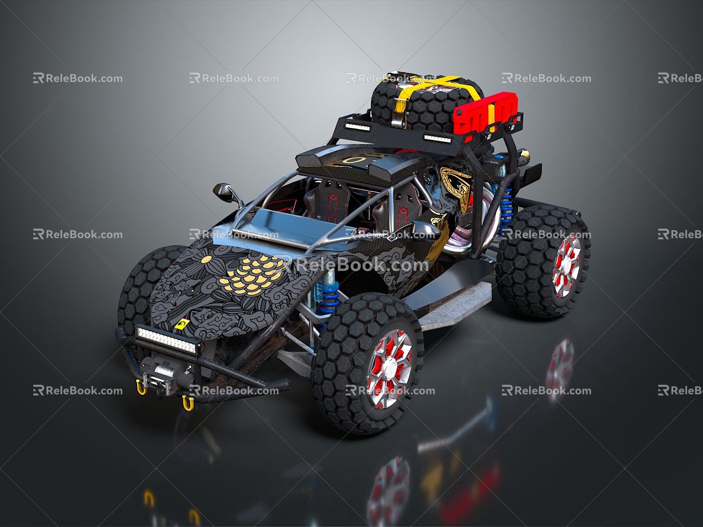 Modern all-terrain vehicle toy car four-wheeler beach car 3d model