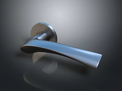 Modern Smooth Metal Door Handle With Ergonomic Grip For Home Use 3d model