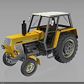 Deutz D 40 Yellow Tractor With White Roof Black Exhaust Pipe Large Wheels And Cabin